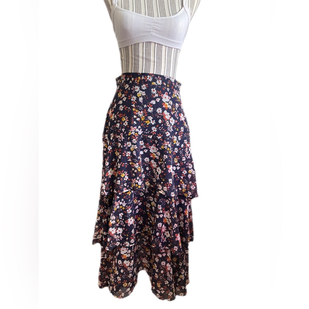Ann Taylor Petite Flounce Maxi Skirt Size 2